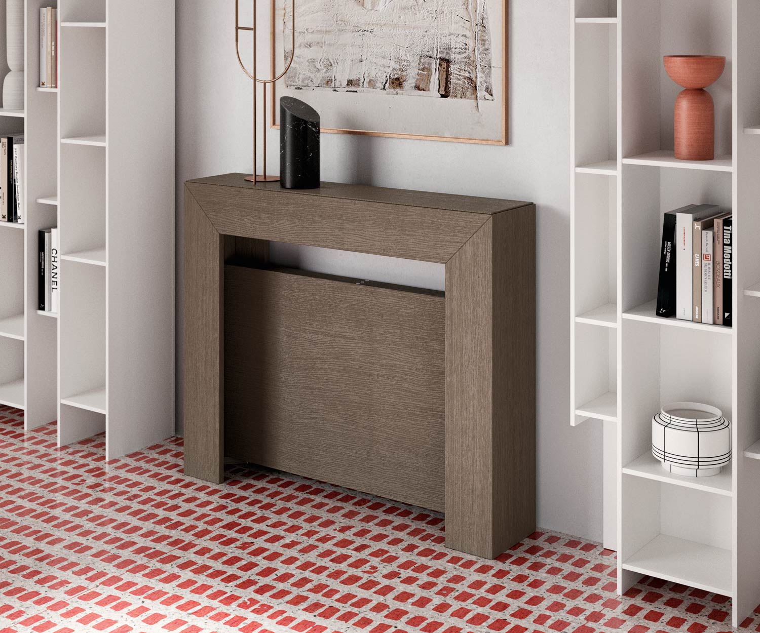 Mini console estensibile a grande tavolo da pranzo Mini console estensibile a grande tavolo da pranzo