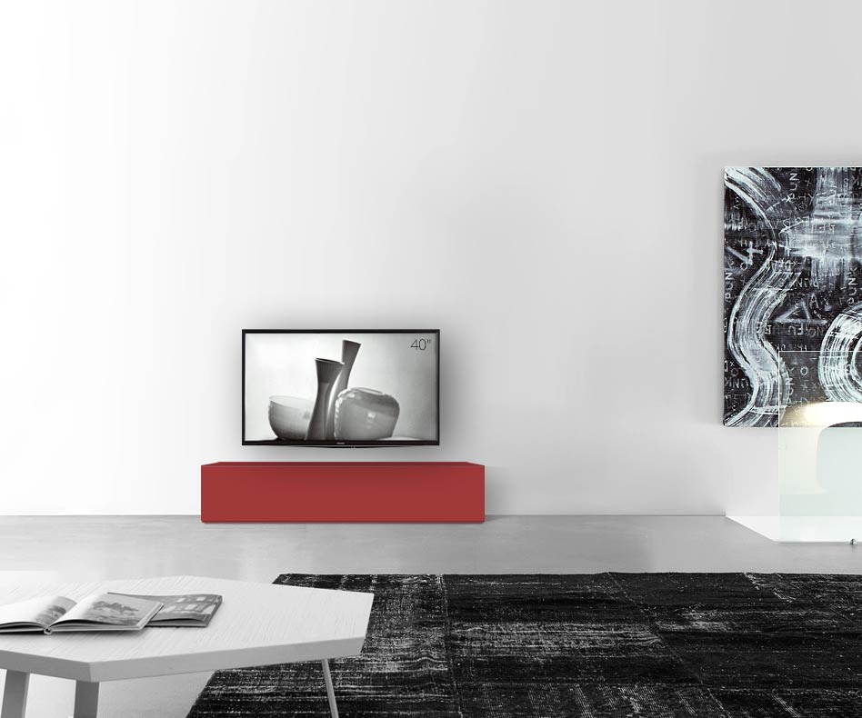 /Piano ribassato di design B150 H35 rosso opaco /Piano ribassato di design B150 H35 rosso opaco