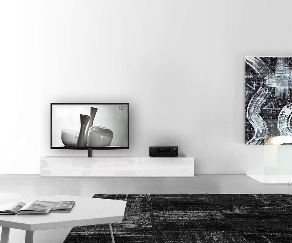Configuratore di lavagna design con porta TV larghezza 240 33,5 45 sinistra bianco lucido Configuratore di lavagna design con porta TV larghezza 240 33,5 45 sinistra bianco lucido
