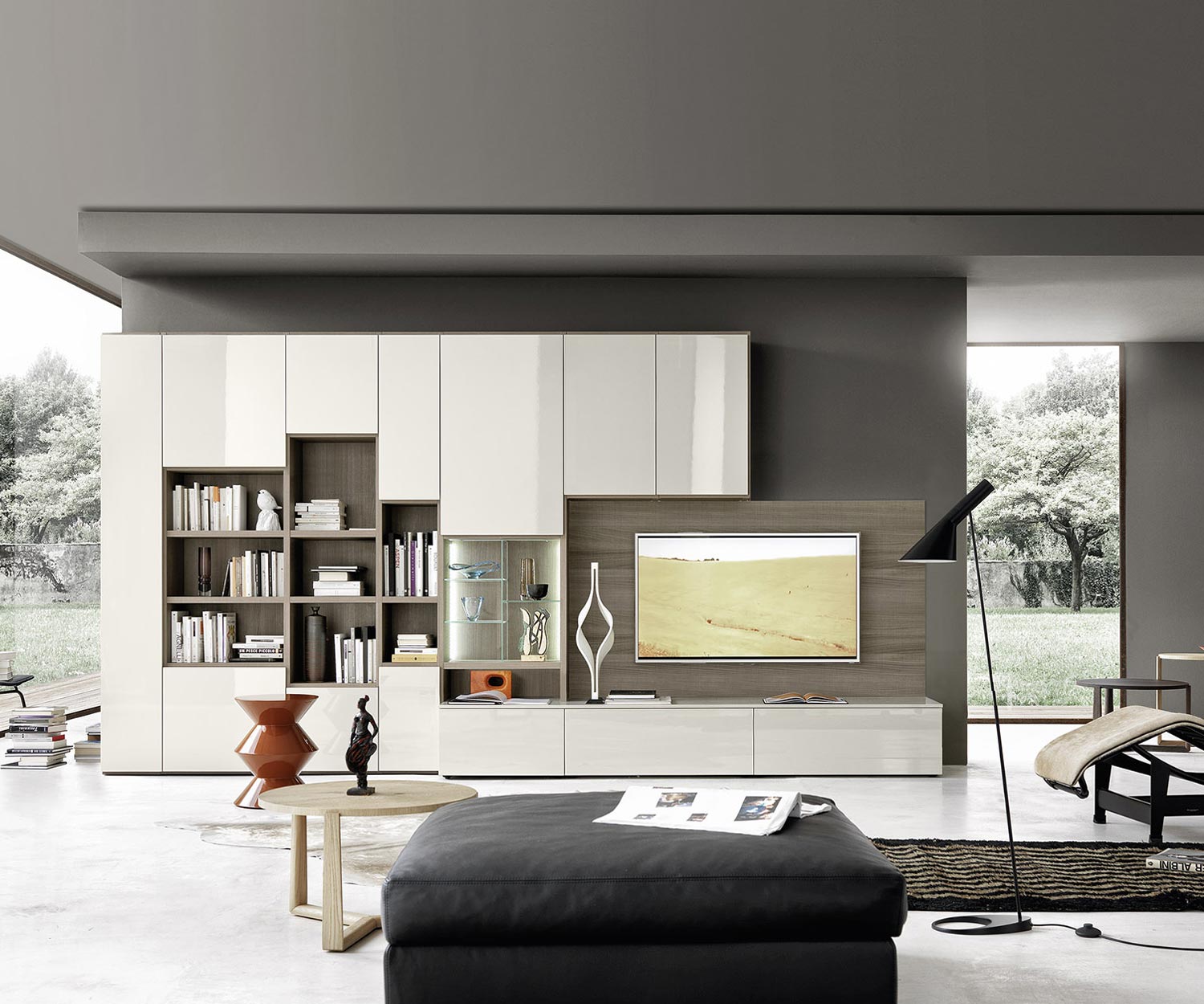 Esclusivo pensile Livitalia Design con libreria C64 Esclusivo pensile Livitalia Design con libreria C64