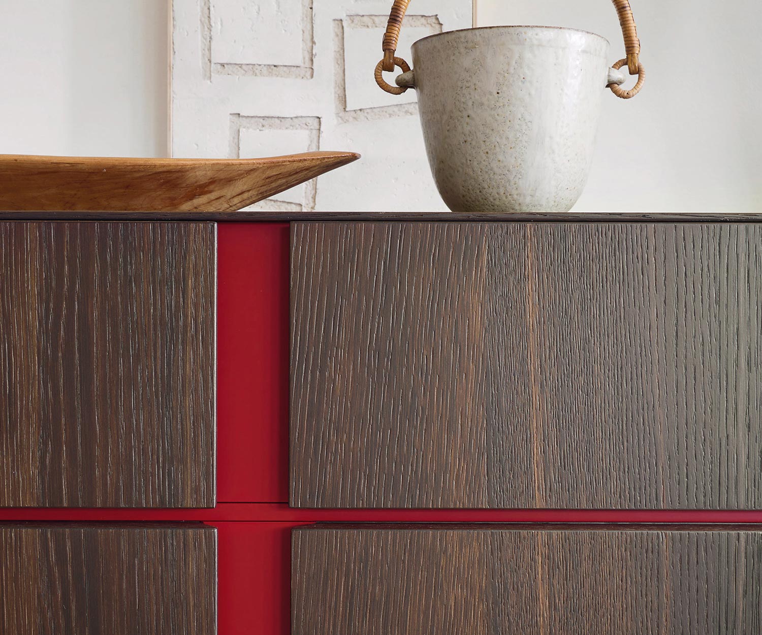 Moderno Livitalia Credenza Abaco Design in dettaglio Maniglia tacca rossa Moderno Livitalia Credenza Abaco Design in dettaglio Maniglia tacca rossa