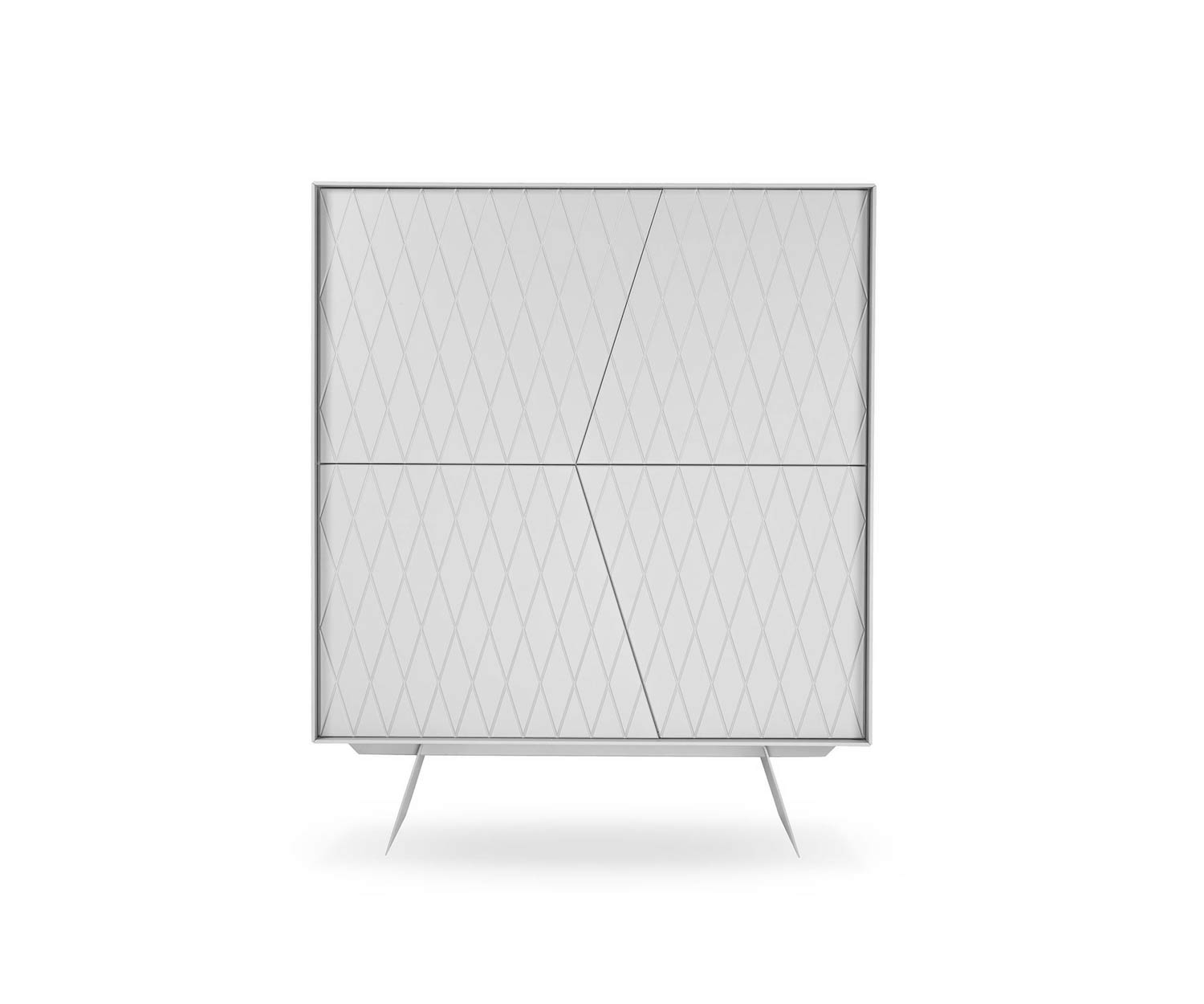 al2 Credenza di design e klipse 009 in bianco opaco con motivo a rombi al2 Credenza di design e klipse 009 in bianco opaco con motivo a rombi