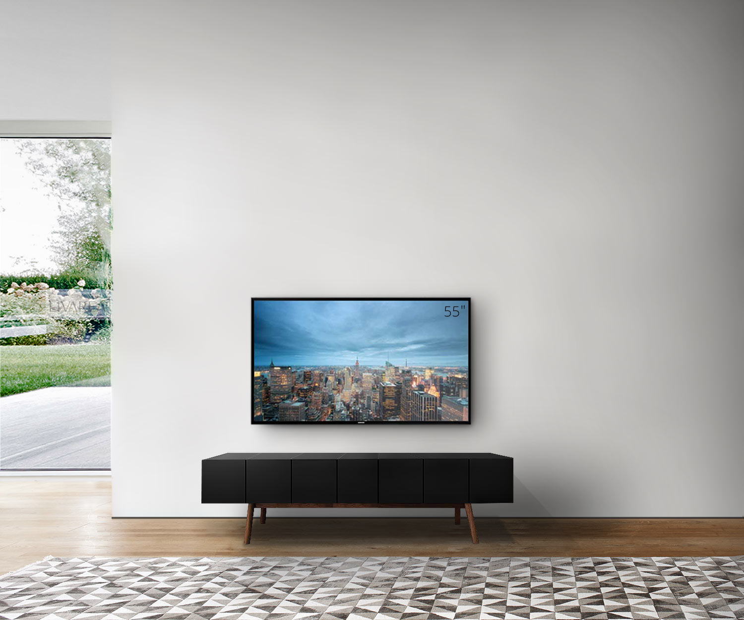 al2 MOS I KO 005 B Larghezza 175 cm Corpo nero Gambe noce