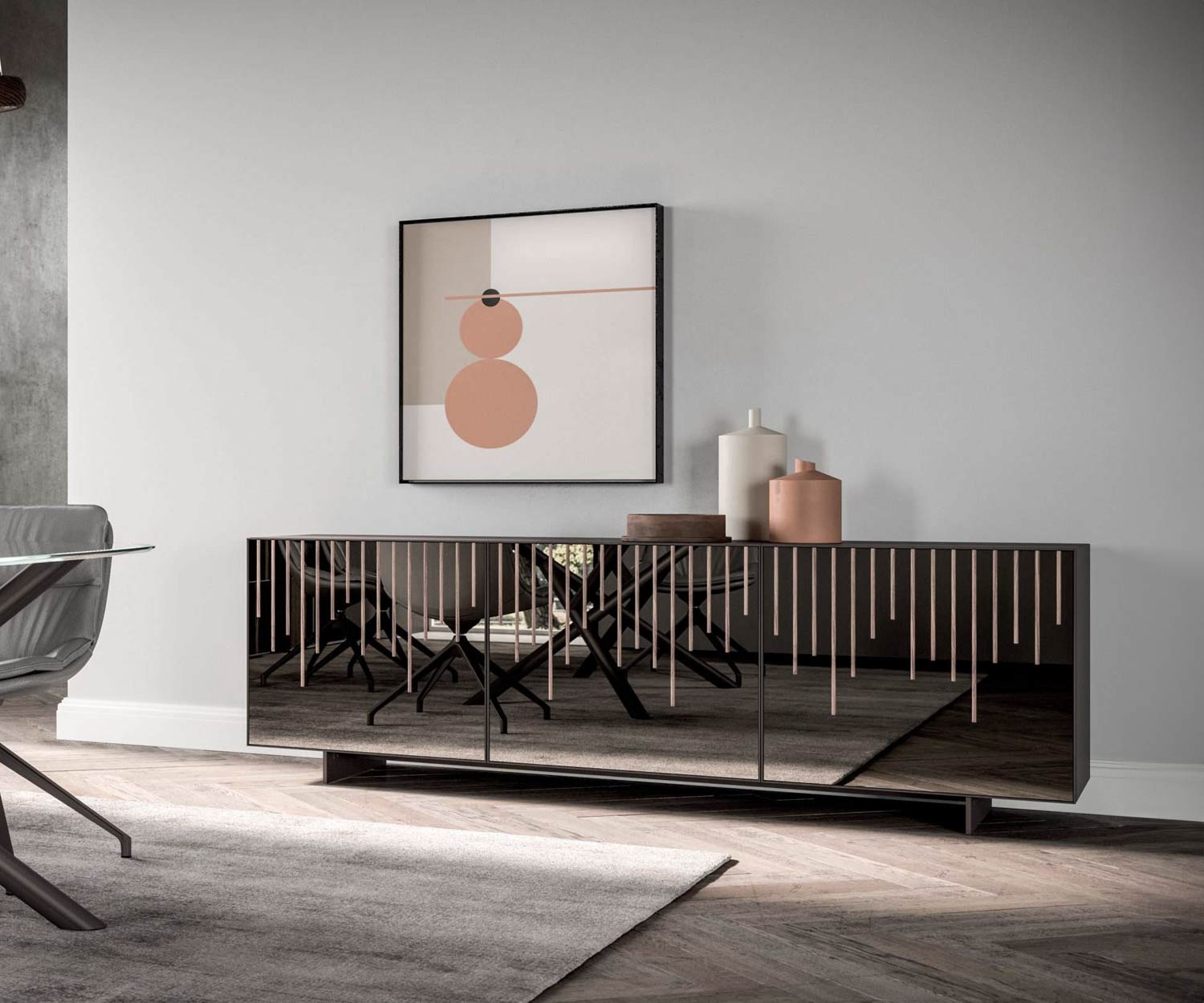 Ozzio Schizzo della credenza di design Rain X314 Ozzio Schizzo della credenza di design Rain X314