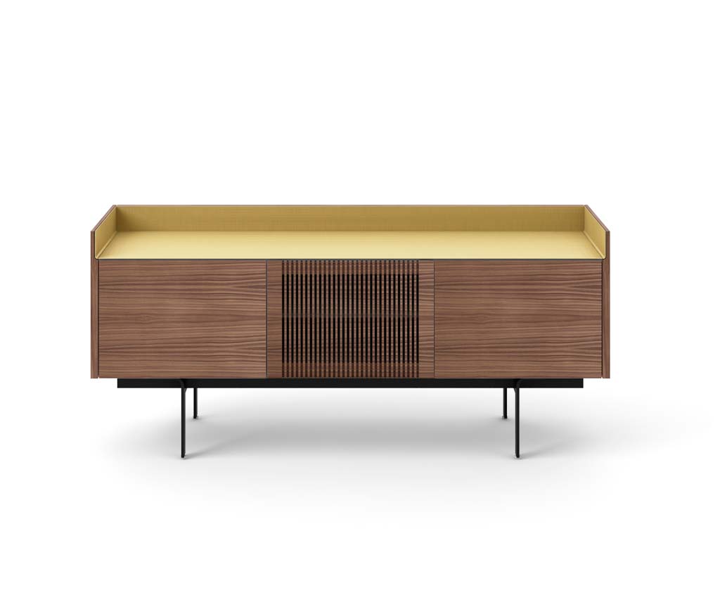 Punt Stoccolma TV design credenza bassa piedi appesi a parete rovere noce alluminio oro rosa bronzo Punt Stoccolma TV design credenza bassa piedi appesi a parete rovere noce alluminio oro rosa bronzo