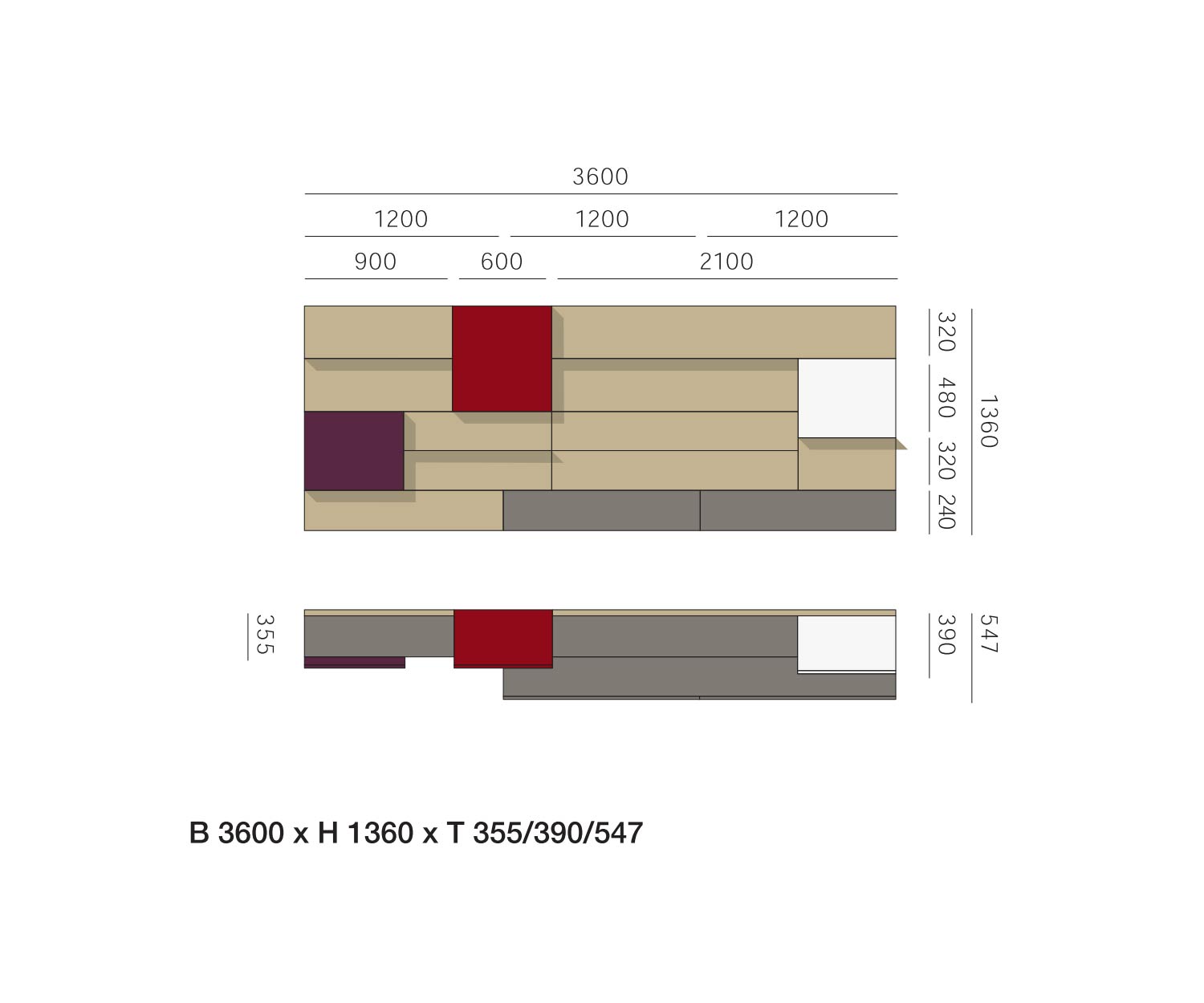 Livitalia Pensile di design C37 Schizzo Dimensioni Dimensioni Specifiche di misura