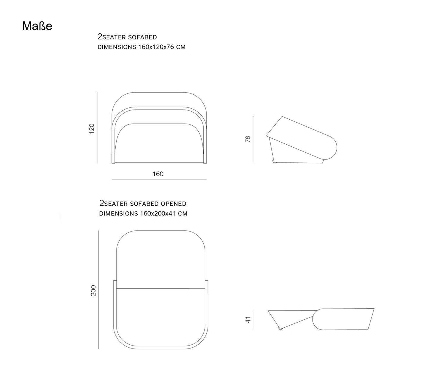 Prostoria Divano letto Letto per ospiti Dimensioni Schizzo Misure Misure Prostoria Divano letto Letto per ospiti Dimensioni Schizzo Misure Misure