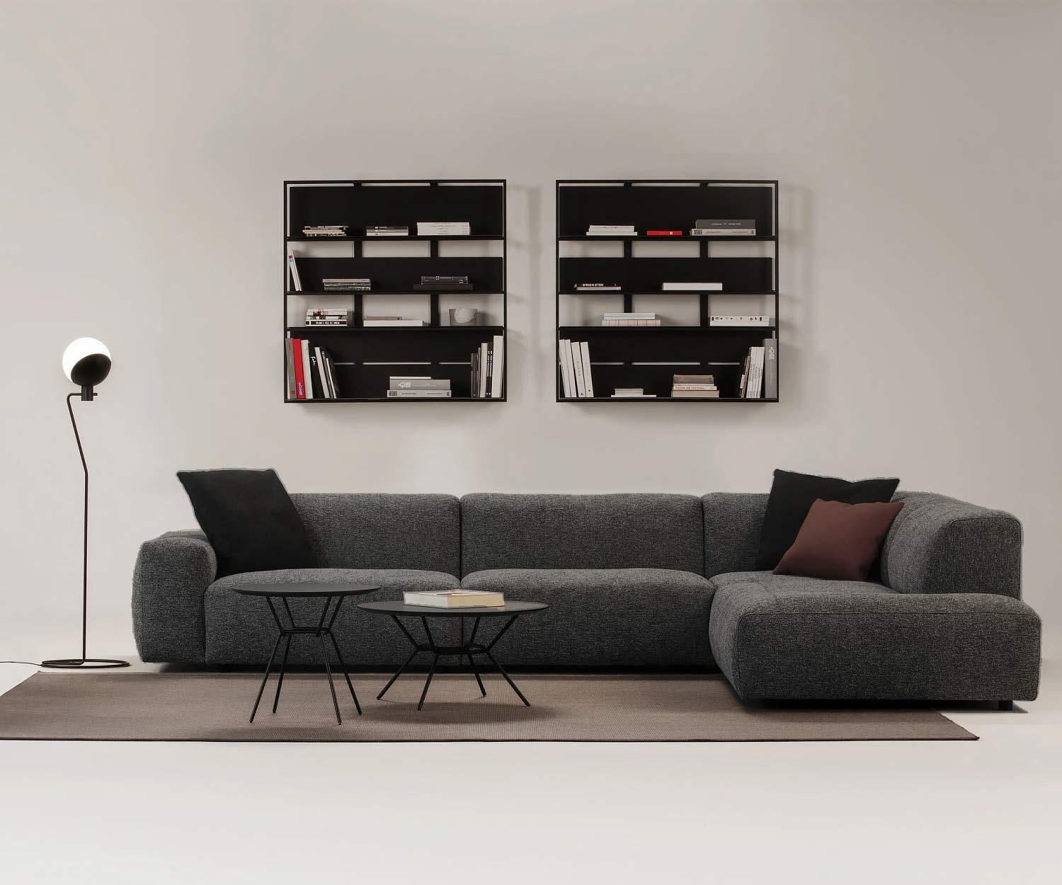 Prostoria Tessuto Cloud grigio scuro Tundra chaise lounge destra Prostoria Tessuto Cloud grigio scuro Tundra chaise lounge destra