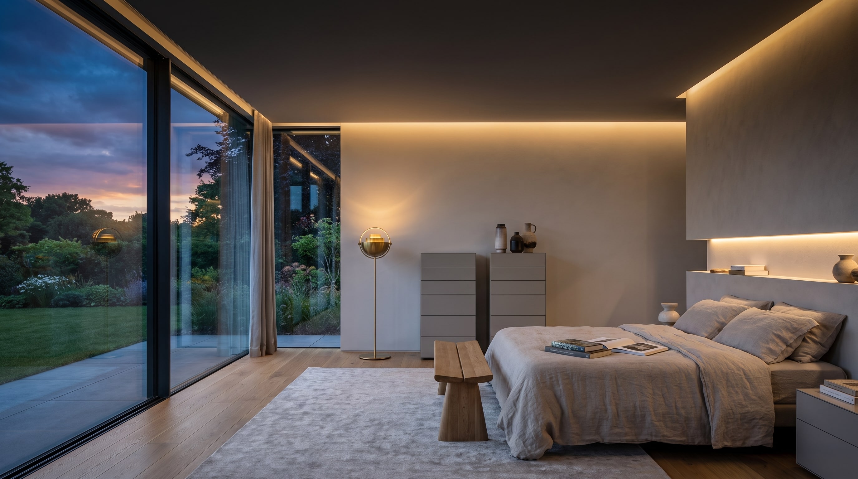Camera da letto minimalista: Il segreto dello spazio dei professionisti