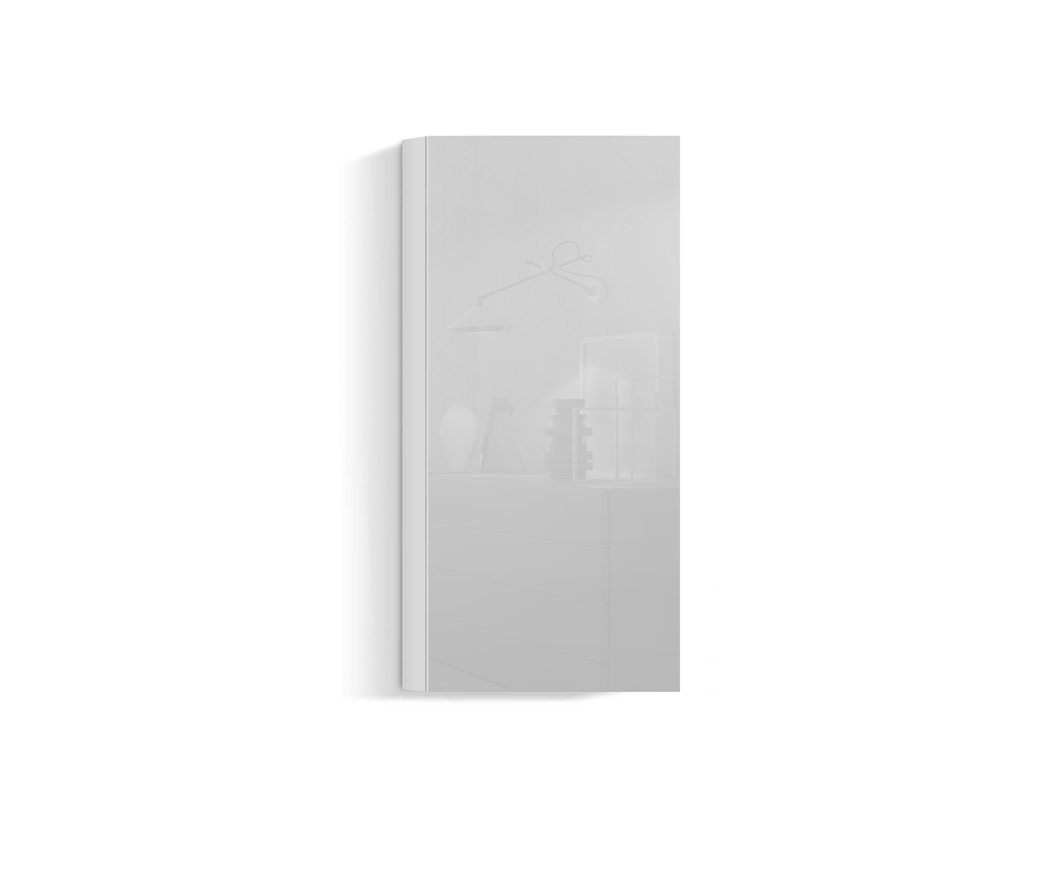 Parete attrezzata design verticale H128 L60 bianco400 Parete attrezzata design verticale H128 L60 bianco400