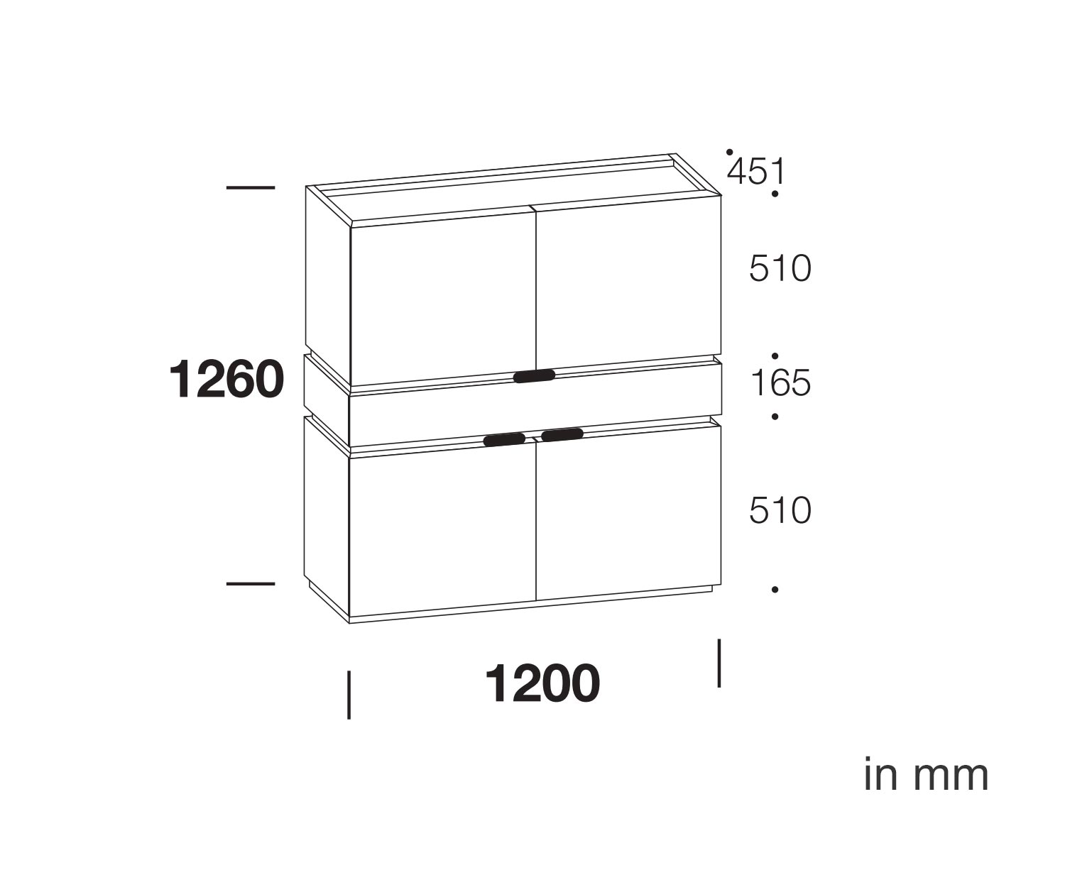 Modern Livitalia Design Highboard Cubi Sketch Dimensioni Informazioni sulle dimensioni