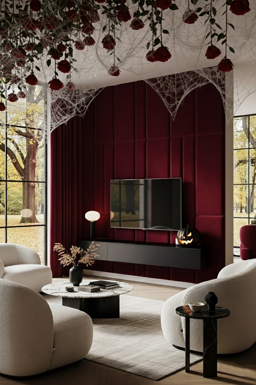 soggiorno-decorazioni-halloween-rose-e-zucche