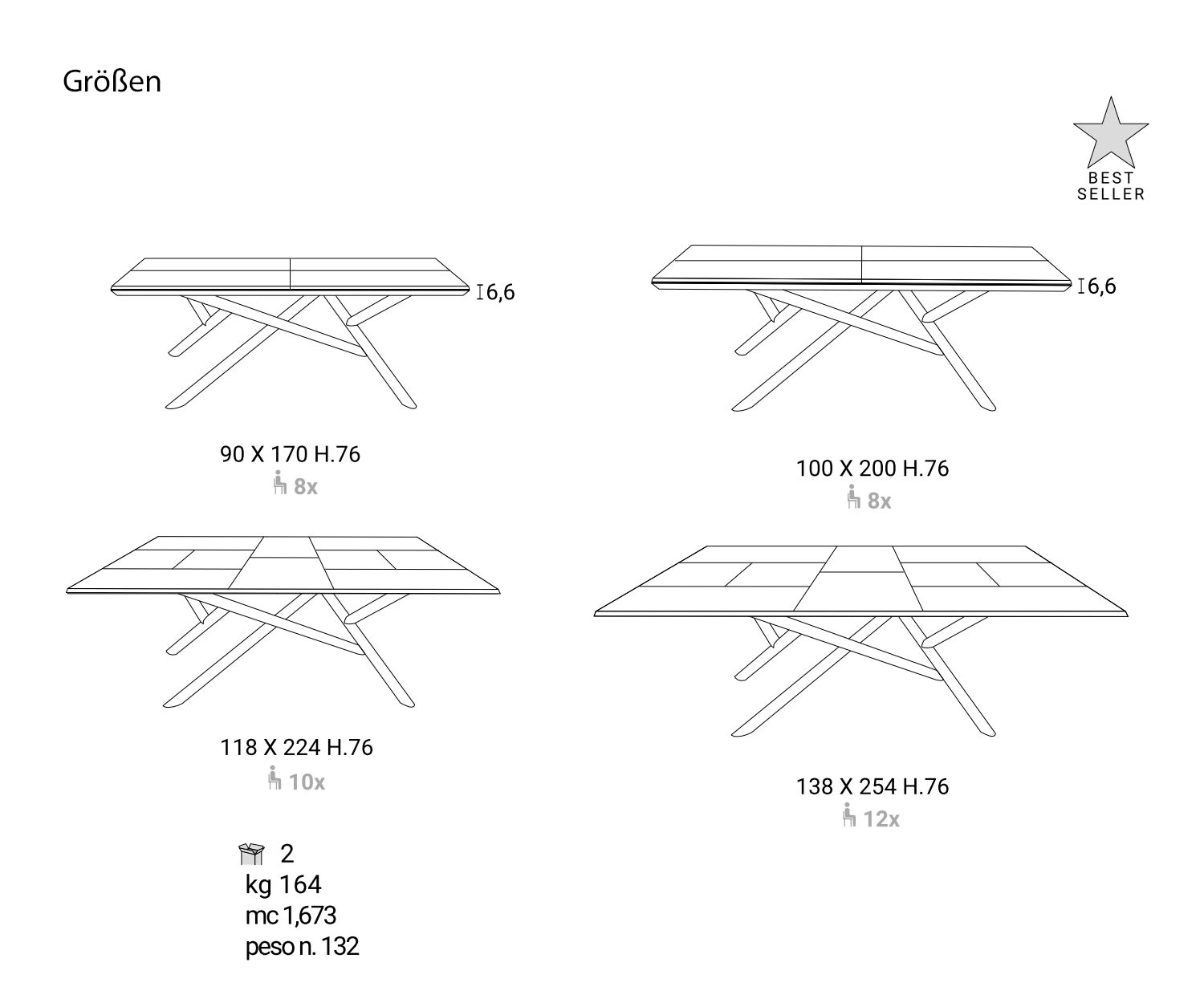 Tavolo da pranzo di design Dettaglio Dimensioni Piano di costruzione Schizzo Dimensioni Dimensioni Specifiche delle dimensioni