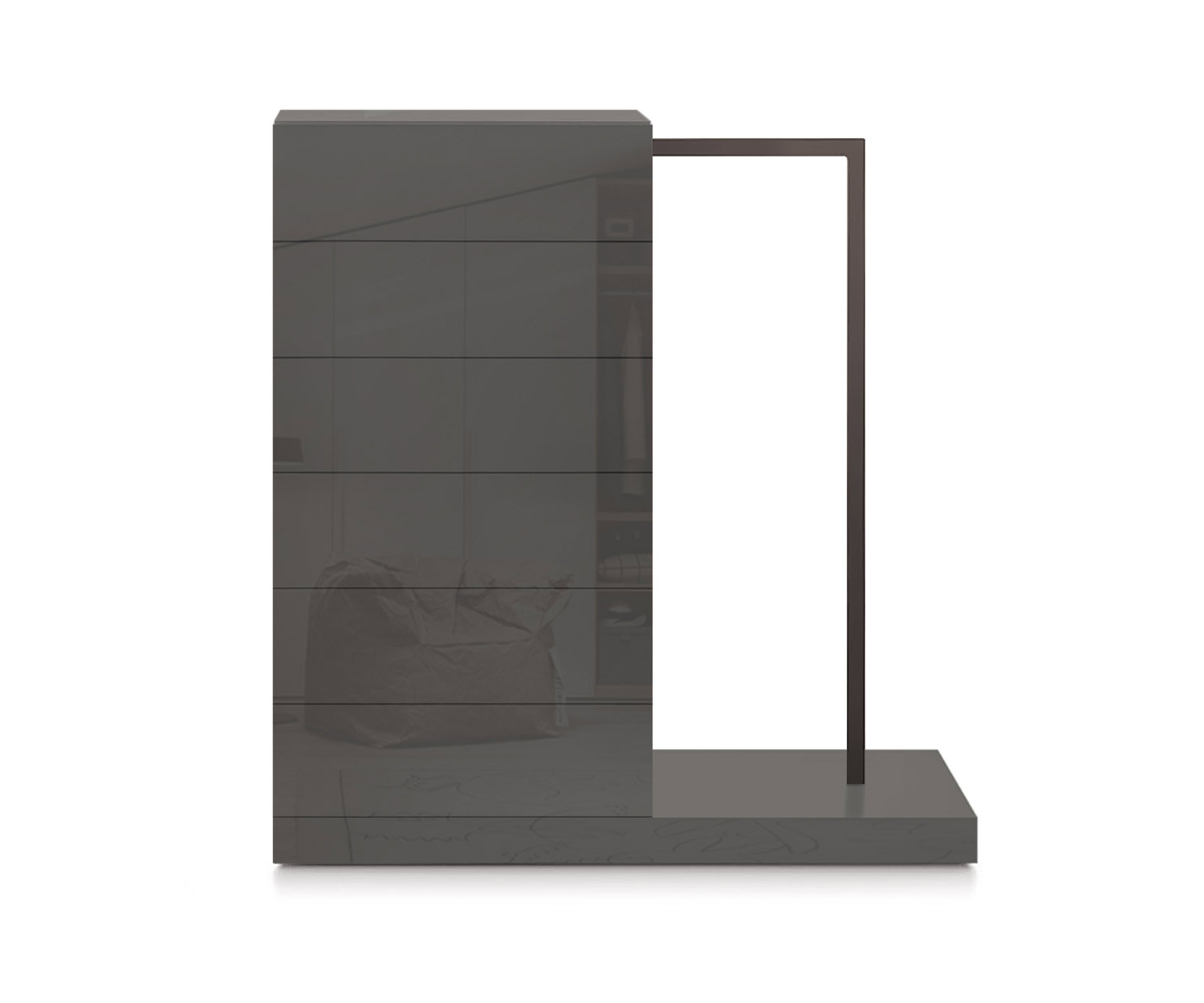 Novamobili Easy6 cassettiera alta + armadio destro L54cm quarzo lucido410 