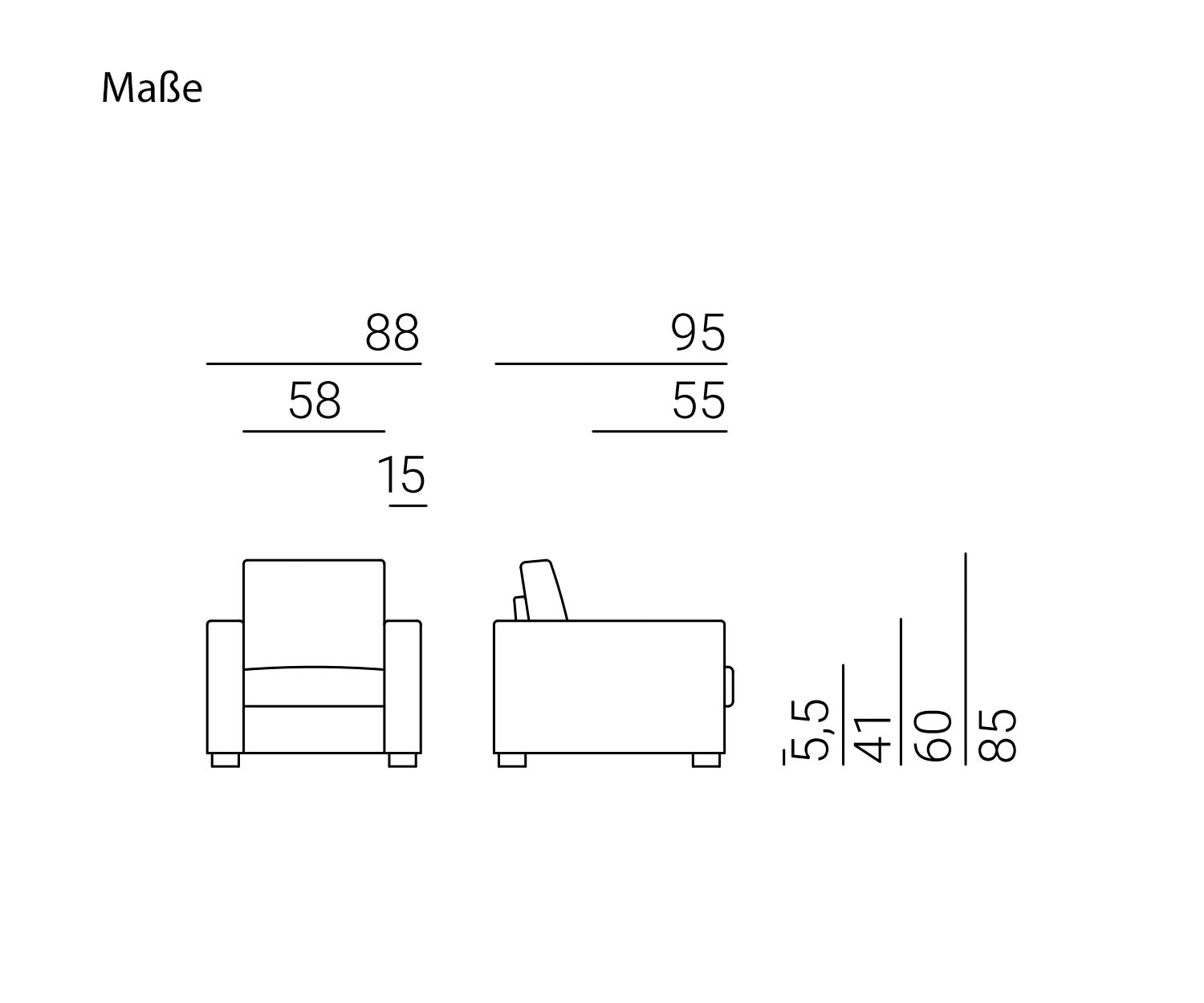 Marelli Schizzo delle dimensioni del divano Oliver Marelli Schizzo delle dimensioni del divano Oliver