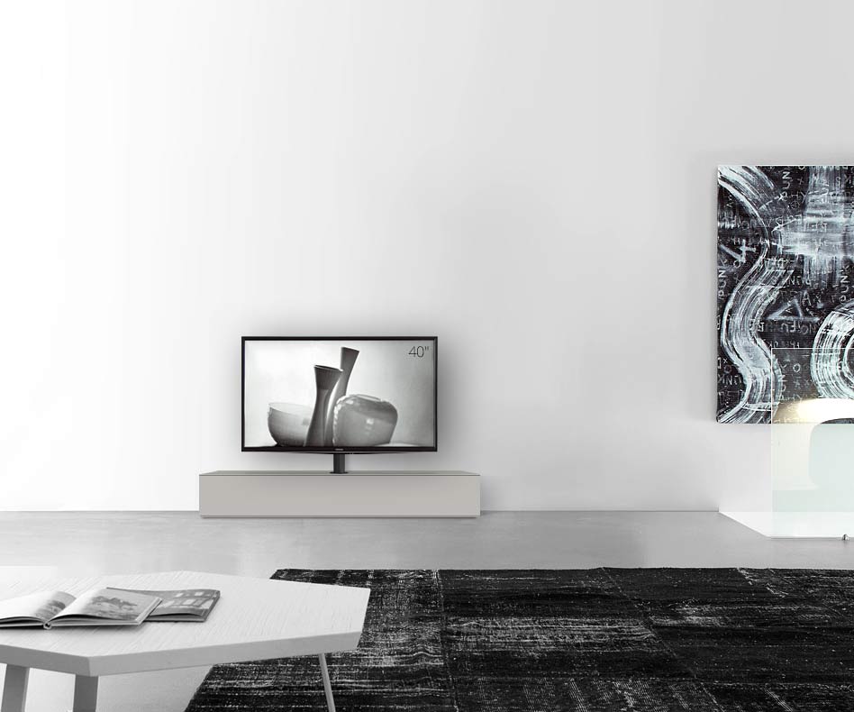 Configuratore di lavagne di design con base per TV larghezza 150 25,5 45 centro grigio chiaro opaco Configuratore di lavagne di design con base per TV larghezza 150 25,5 45 centro grigio chiaro opaco