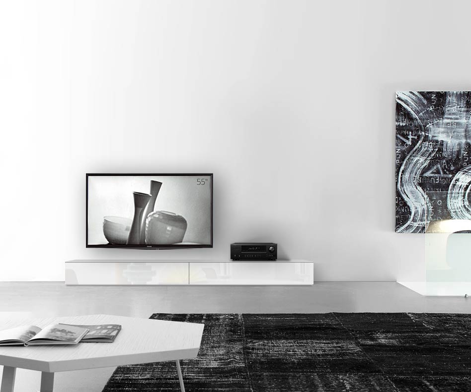 /Piano ribassato di design B240 H27 bianco lucido /Piano ribassato di design B240 H27 bianco lucido