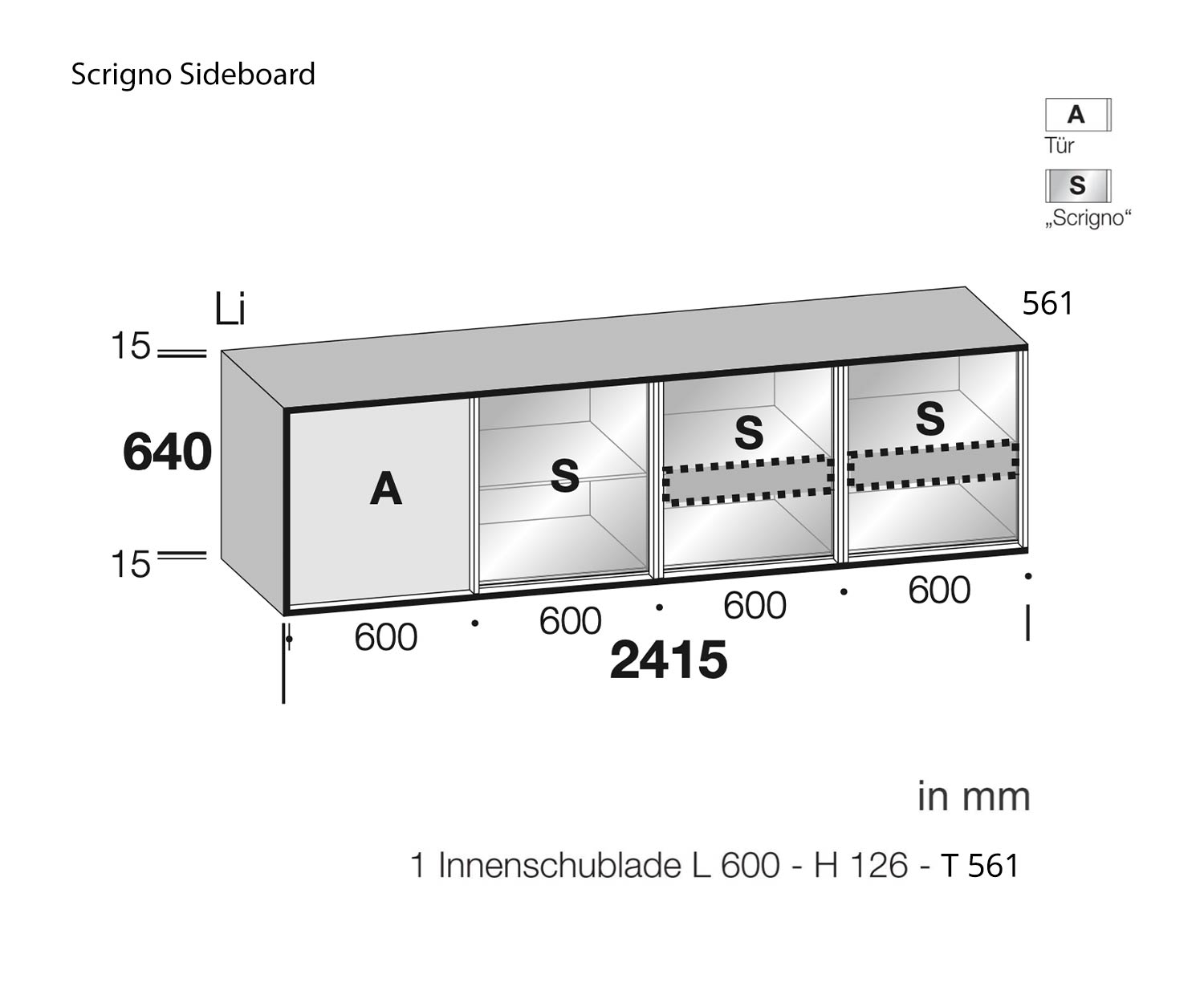 Livitalia Credenza design in vetro Scrigno Dimensioni Schizzo Dimensioni Livitalia Credenza design in vetro Scrigno Dimensioni Schizzo Dimensioni