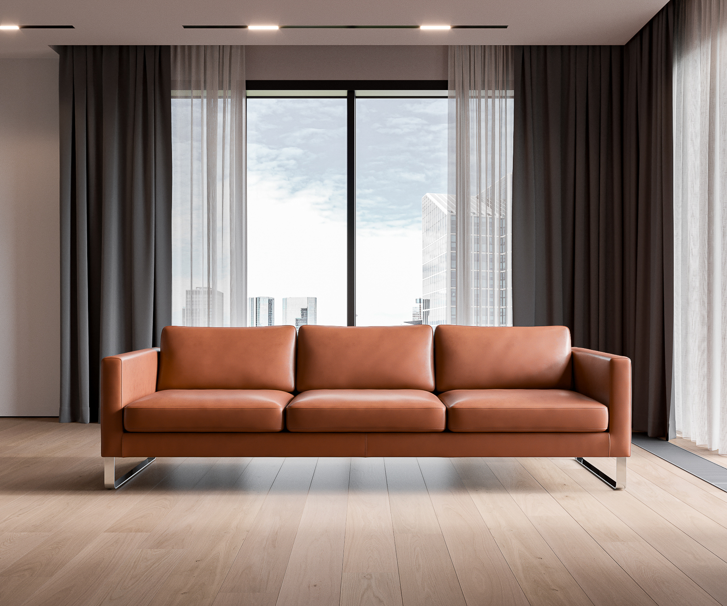 Elegance 4 posti in pelle cognac Elegance 4 posti in pelle cognac