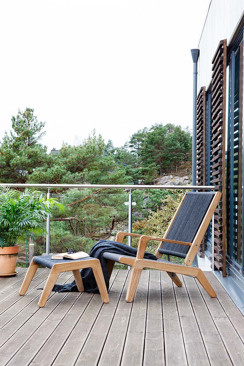 Sedia a sdraio in teak per terrazzaAL2
