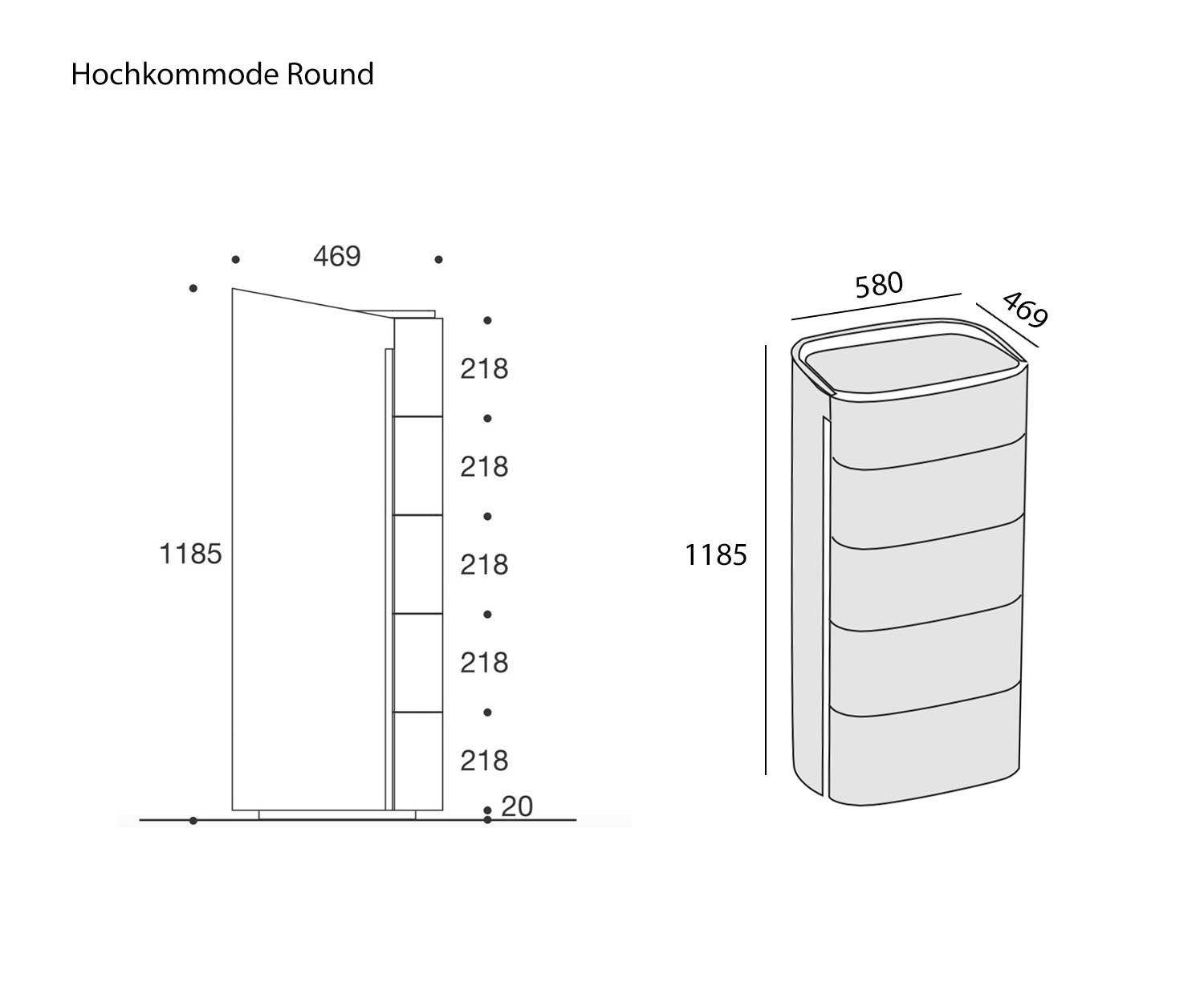 Livitalia Cassettiera alta di design Dimensioni rotonde Dimensioni Skzze Dimensioni Livitalia Cassettiera alta di design Dimensioni rotonde Dimensioni Skzze Dimensioni