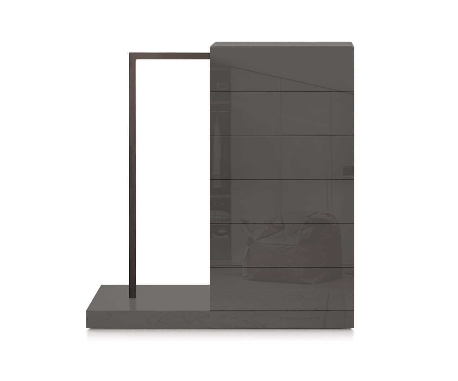 Novamobili Cassettiera alta Easy6 + armadio a sinistra L54cm quarzo lucido410 Novamobili Cassettiera alta Easy6 + armadio a sinistra L54cm quarzo lucido410