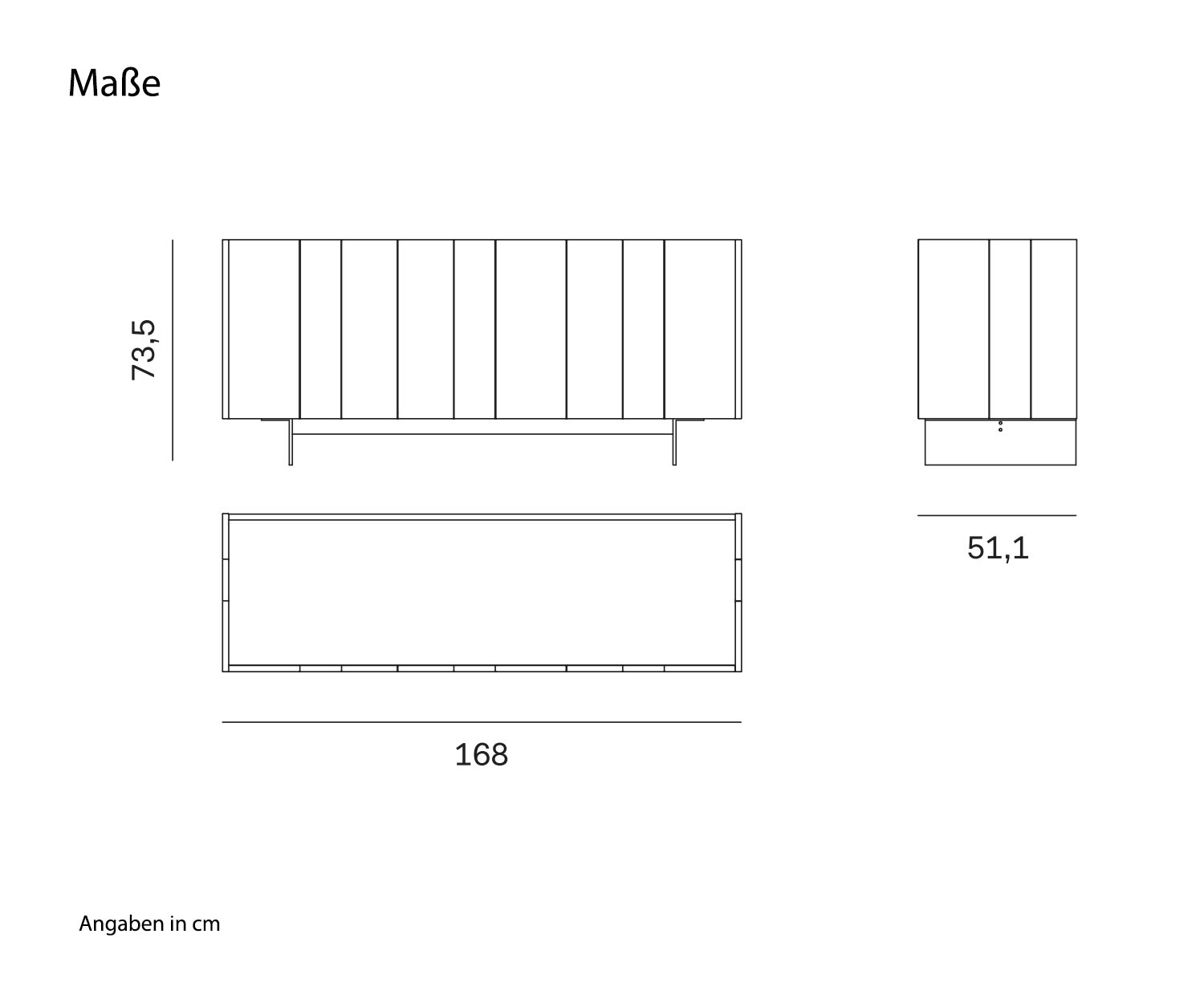 Novamobili Credenza di design Stripe 3 Sketch Dimensioni Novamobili Credenza di design Stripe 3 Sketch Dimensioni