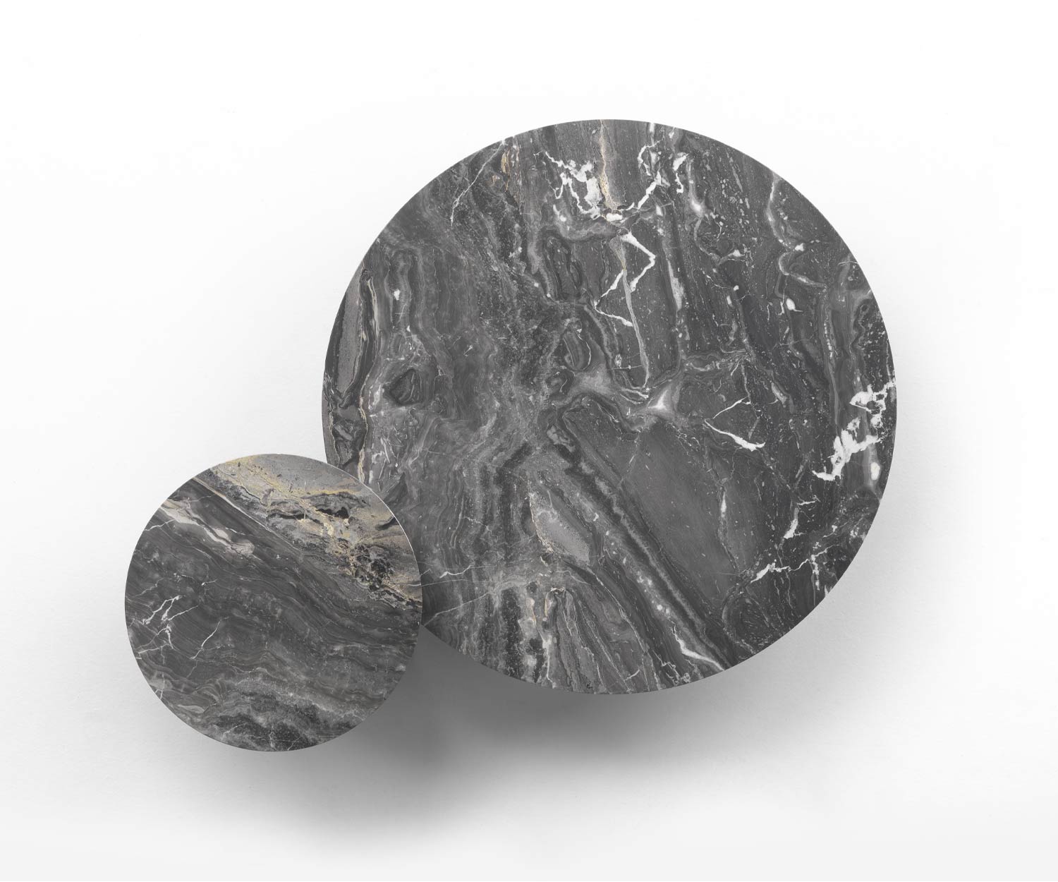 Vista dall'alto Piano del tavolo in marmo Arabescato grigio Vista dall'alto Piano del tavolo in marmo Arabescato grigio