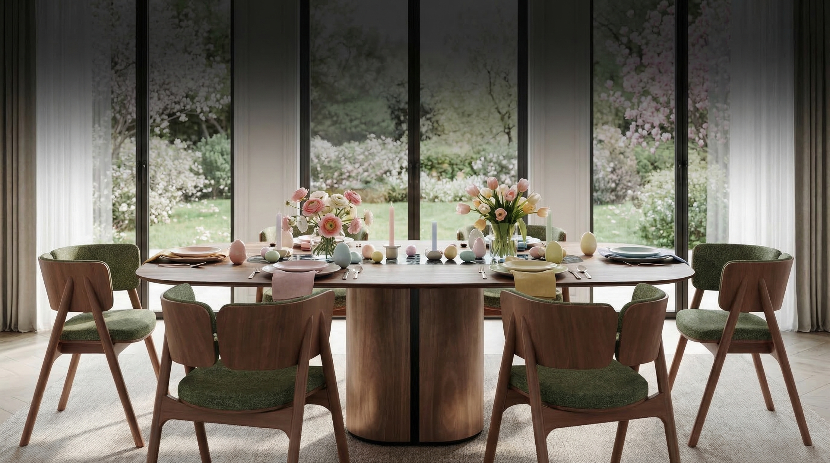 6 idee per una decorazione pasquale da sogno: come allestire tavoli da pranzo in colori pastello