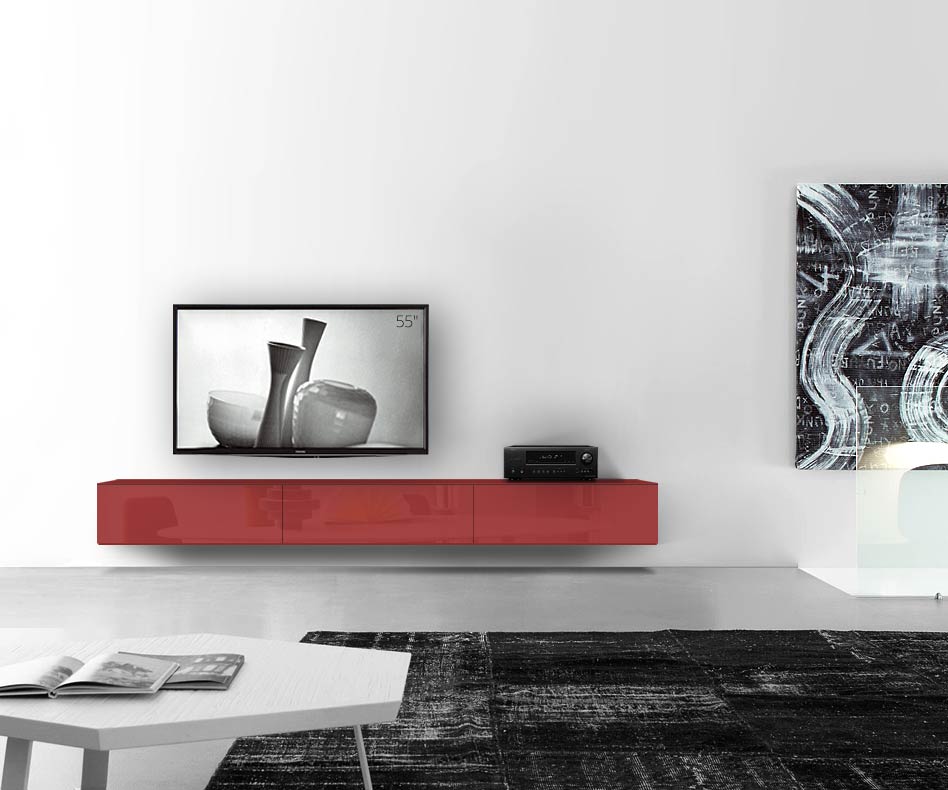 /Muro basso di design B270 H33 5 rosso lucido /Muro basso di design B270 H33 5 rosso lucido
