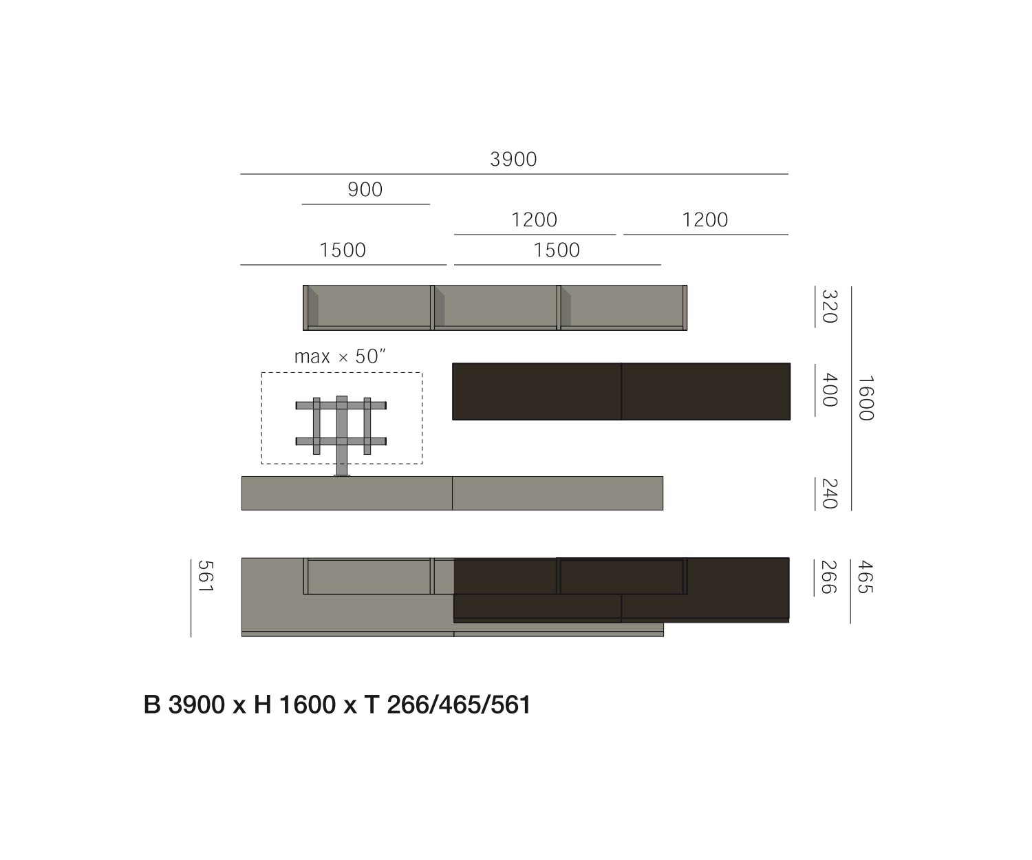 Livitalia Pensile di design C60 Dimensioni Schizzo Misure Misure Livitalia Pensile di design C60 Dimensioni Schizzo Misure Misure