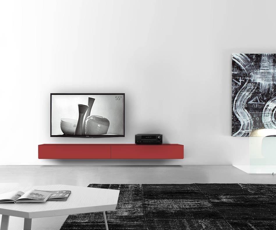 /Muro basso di design B240 H25 5 rosso opaco /Muro basso di design B240 H25 5 rosso opaco