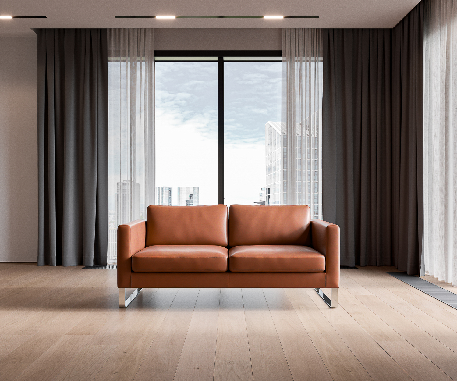 Elegance 2 posti in pelle cognac Elegance 2 posti in pelle cognac