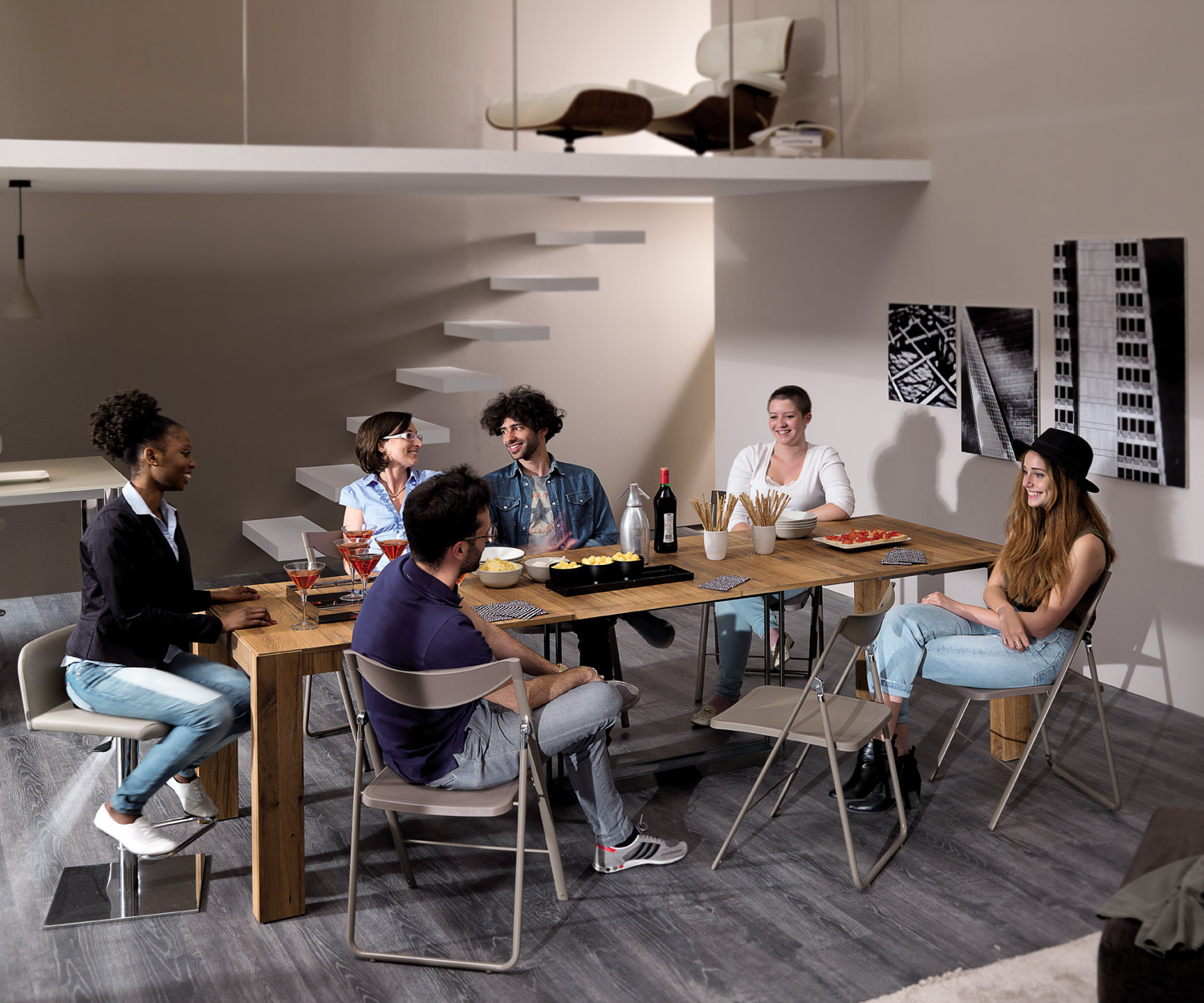 Tavolo da pranzo allungabile moderno Ozzio Console A4 Tavolo da pranzo allungabile moderno Ozzio Console A4