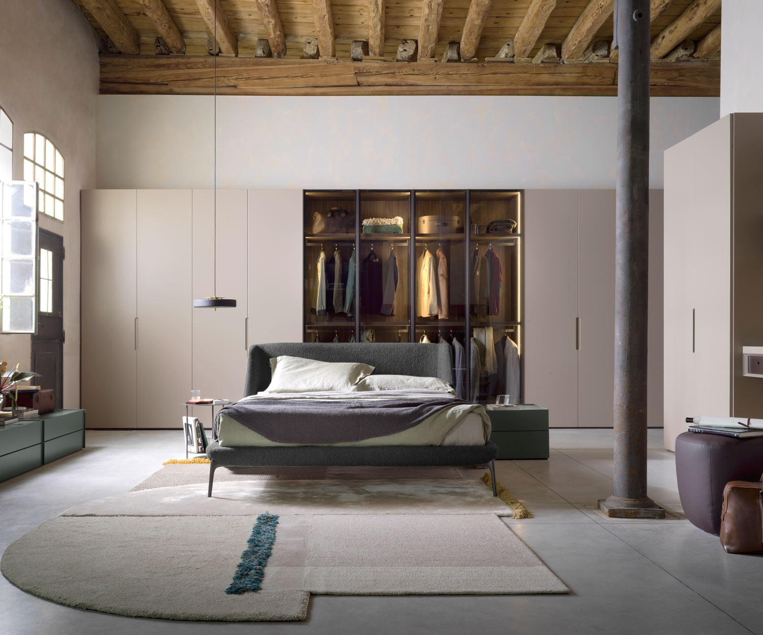 Letto di design di alta qualità Novamobili Velluto in camera da letto rivestimento in tessuto grigio