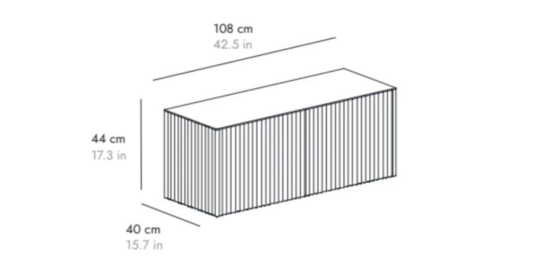 L 108 cm 2 porte