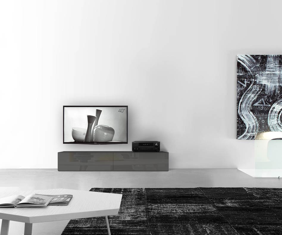 /Piano ribassato di design B180 H35 grigio scuro lucido /Piano ribassato di design B180 H35 grigio scuro lucido