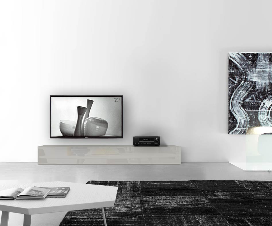 /Piano ribassato di design B240 H35 grigio chiaro lucido /Piano ribassato di design B240 H35 grigio chiaro lucido