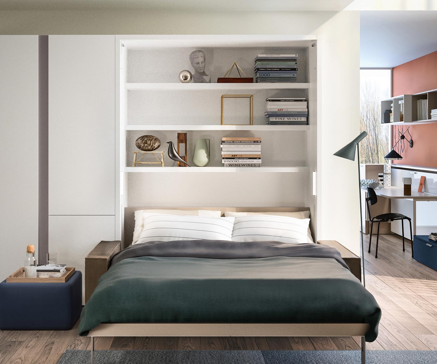 Alta qualità Clei Armadio letto Penelope 2 con ripiano e vano contenitore Alta qualità Clei Armadio letto Penelope 2 con ripiano e vano contenitore