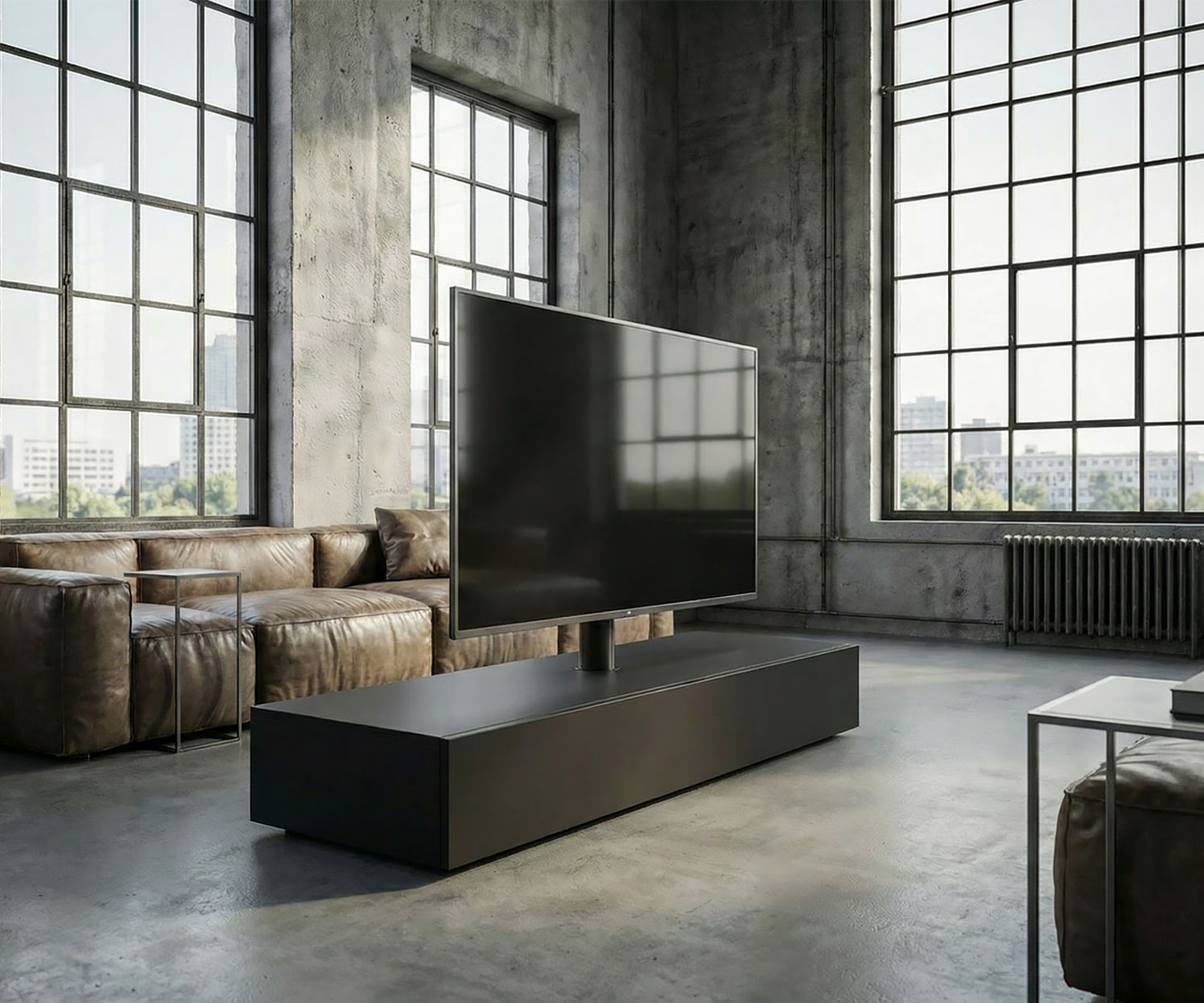 Livitalia Roto Slim TV Raumteiler Freistehend mit Rückwand & Drehbar Livitalia Roto Slim TV Raumteiler Freistehend mit Rückwand & Drehbar