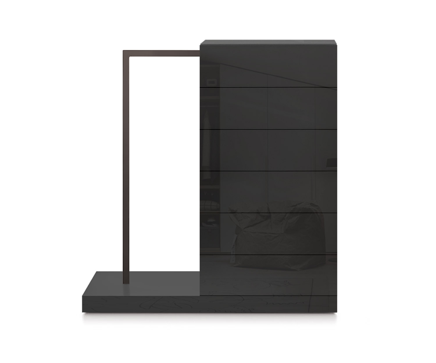 Novamobili Easy6 cassettiera alta + armadio a sinistra L54cm nero lucido418 Novamobili Easy6 cassettiera alta + armadio a sinistra L54cm nero lucido418