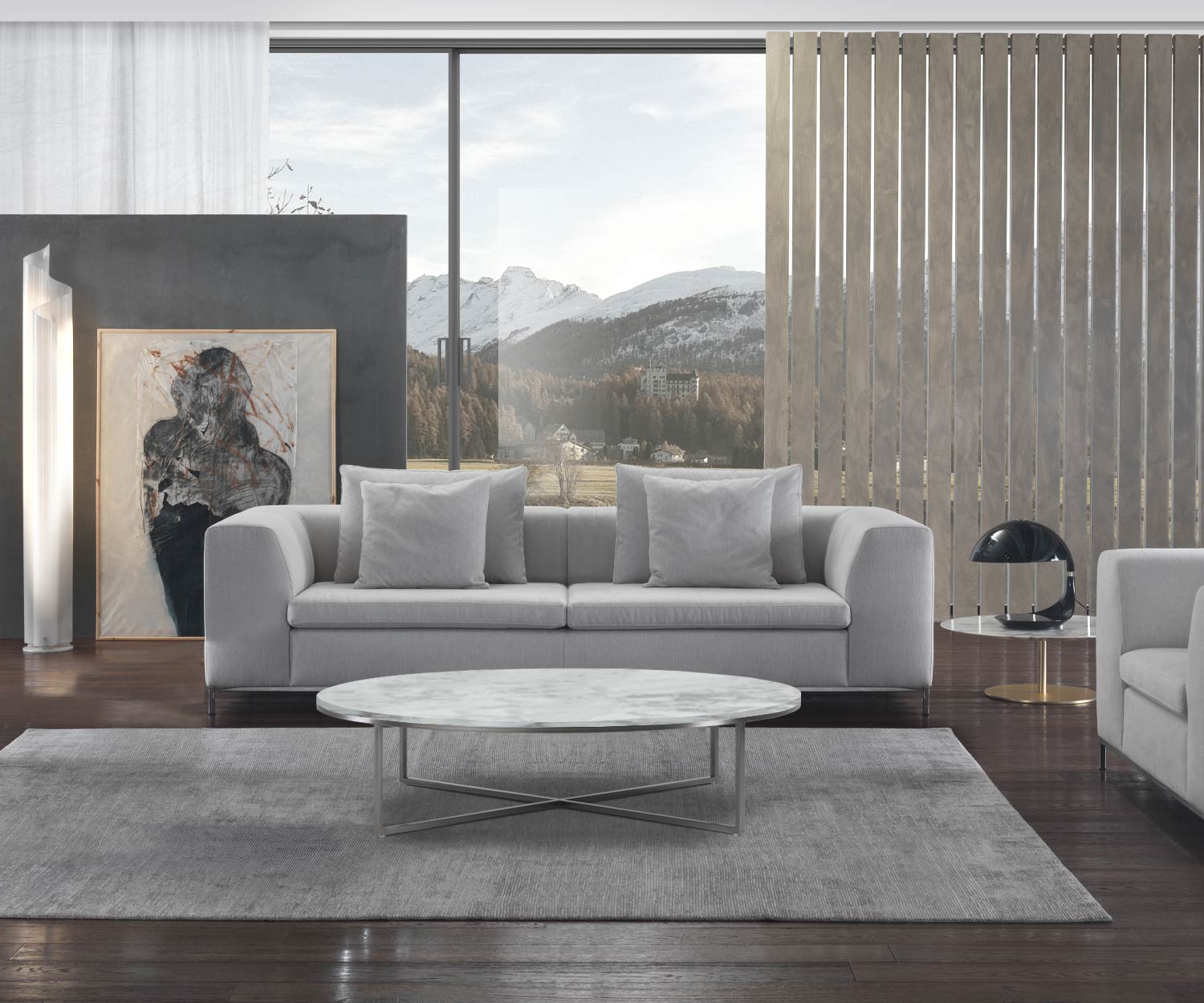 Bellissimo tavolino in marmo di Carrara di Marelli piano bianco struttura cromata argento Bellissimo tavolino in marmo di Carrara di Marelli piano bianco struttura cromata argento