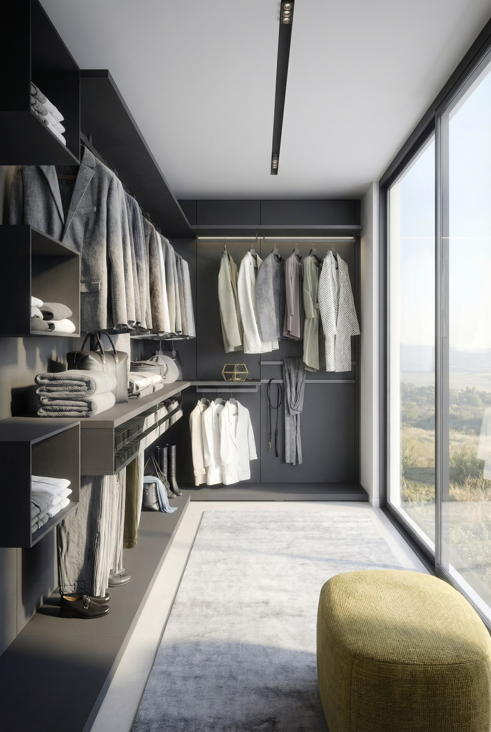 Cabina armadio con misure perfette e profondità sfalsate Cabina armadio con misure perfette e profondità sfalsate