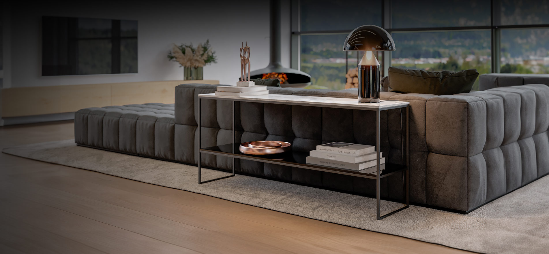 Tavolino Box Design con vetro in marmo Calacatta White Tavolino Box Design con vetro in marmo Calacatta White