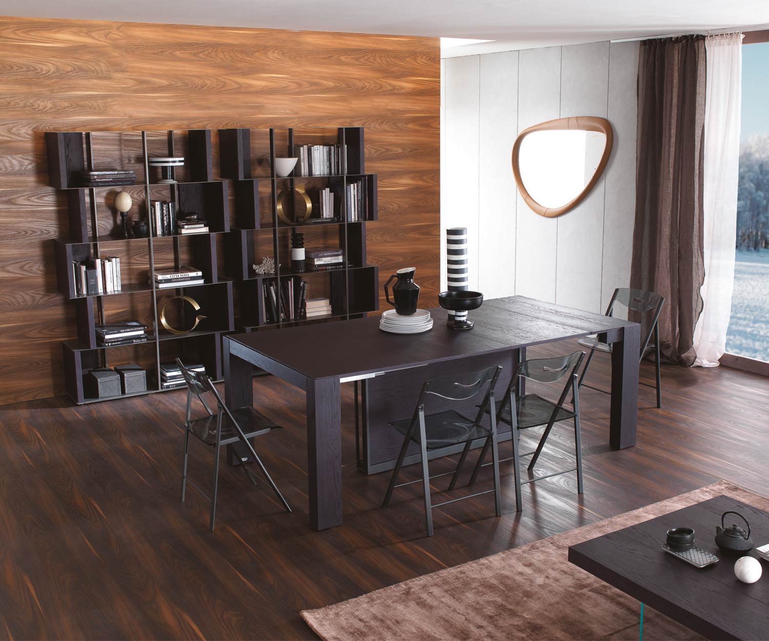 Tavolo da pranzo allungabile lungo 330 cm in rovere marrone Tavolo da pranzo allungabile lungo 330 cm in rovere marrone