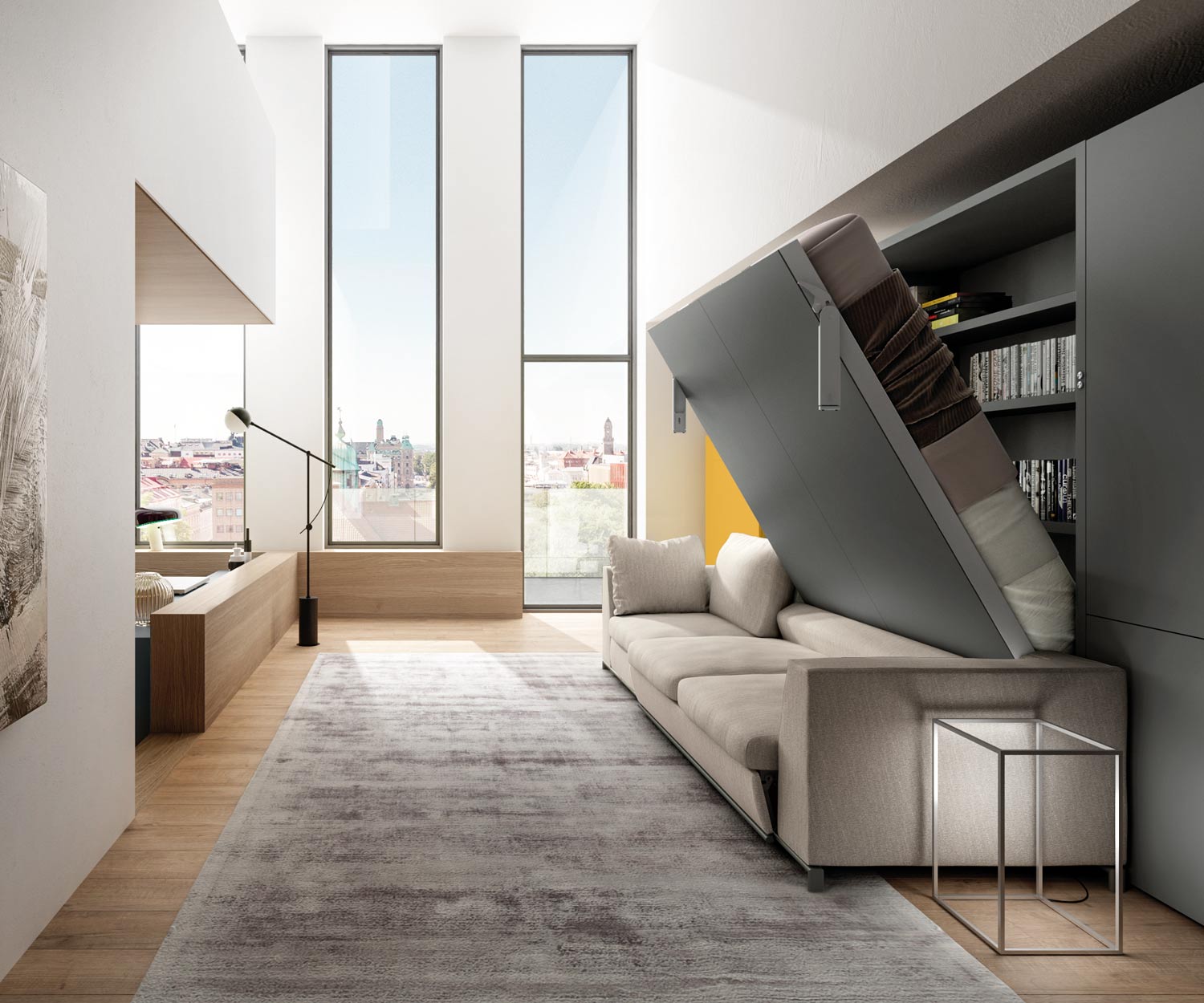 Confortevole letto per gli ospiti soggiorno armadio letto Confortevole letto per gli ospiti soggiorno armadio letto