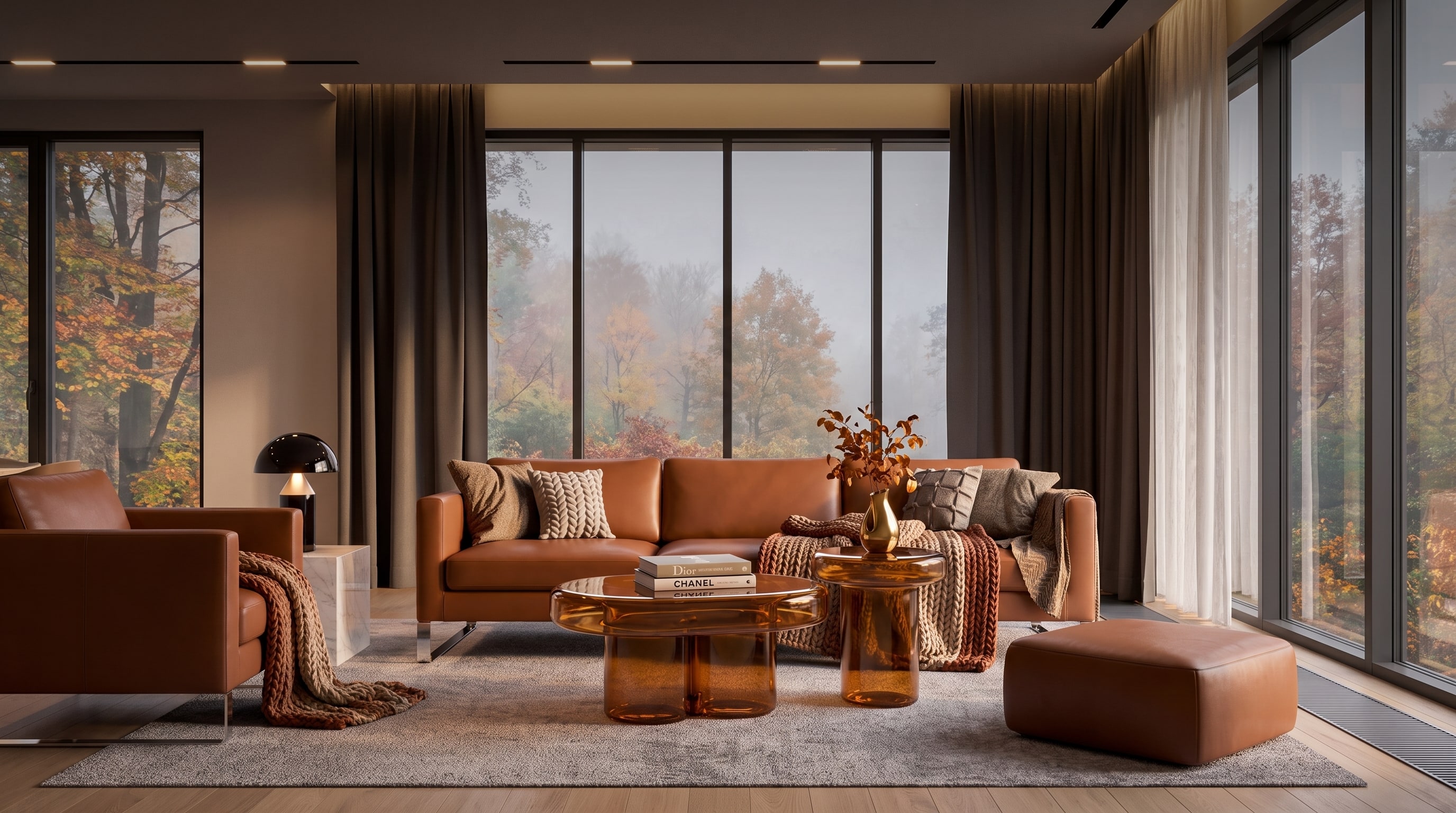 Wohnzimmer herbstlich gemütlich machen: Materialien und Farben Wohnzimmer herbstlich gemütlich machen: Materialien und Farben