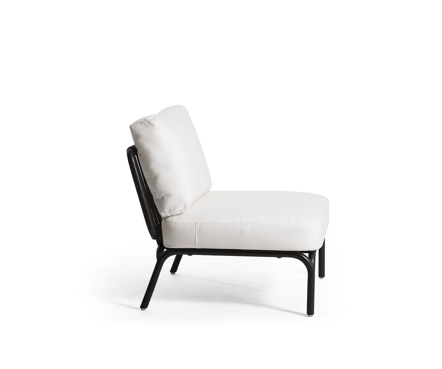 Oasiq Yland 1 posto in vista laterale, struttura in antracite, rivestimento in bianco Oasiq Yland 1 posto in vista laterale, struttura in antracite, rivestimento in bianco