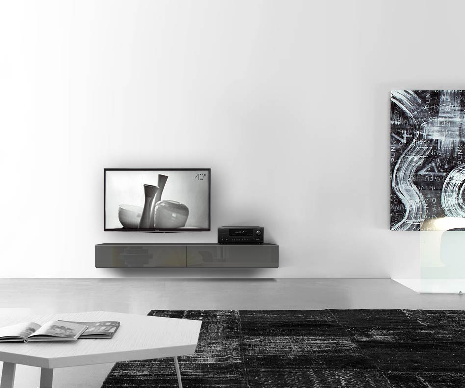 /Muro basso di design B180 H25 5 grigio scuro lucido /Muro basso di design B180 H25 5 grigio scuro lucido