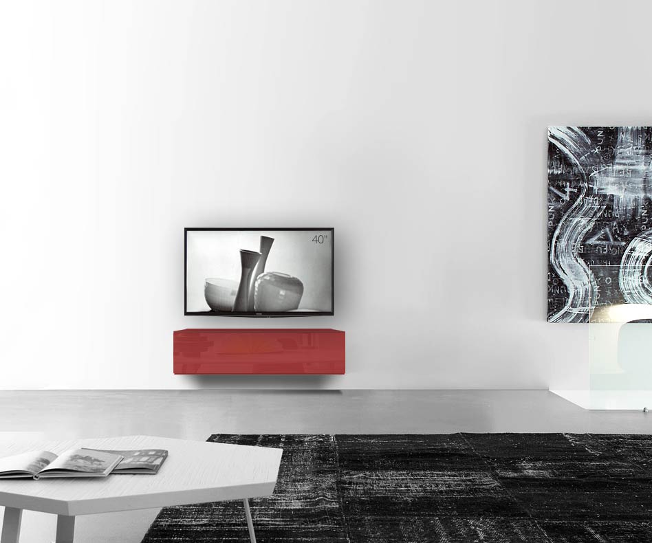 /Muro basso di design B120 H33 5 rosso lucido /Muro basso di design B120 H33 5 rosso lucido